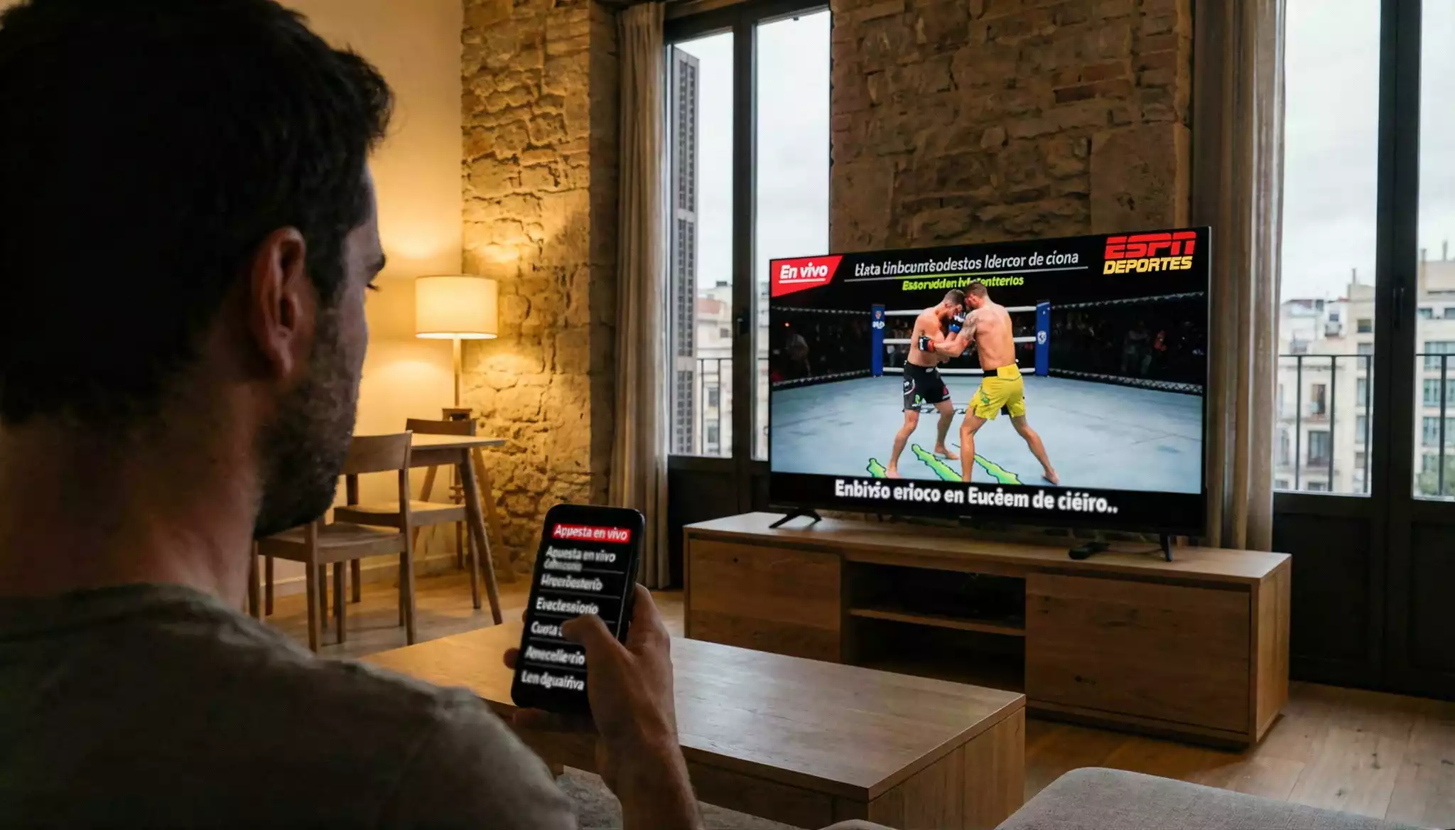 Pantalla de apuestas deportivas MMA con cuotas en directo